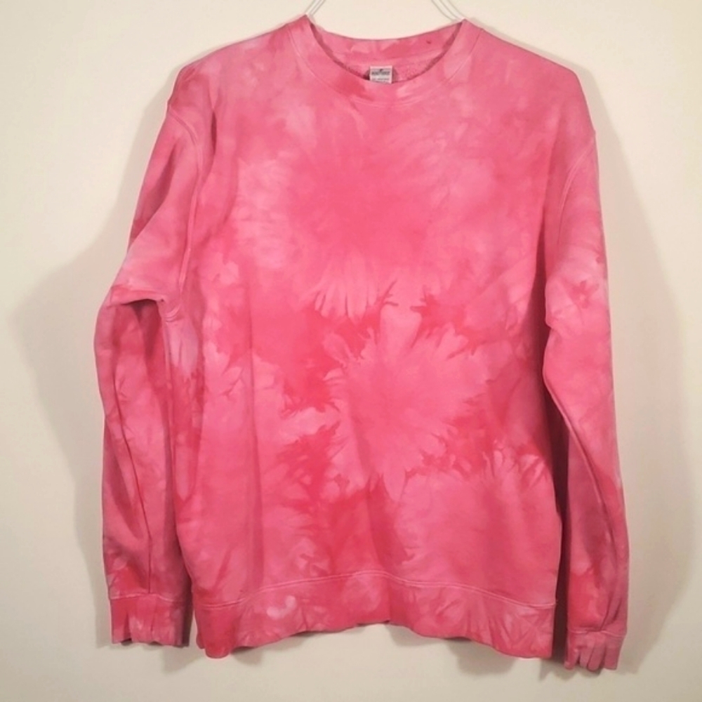 Pink Tye dye pull on sweater Size Large